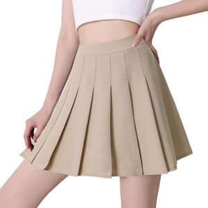 High Waist Pleated Skater Tennis Skirt